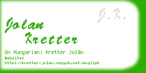 jolan kretter business card